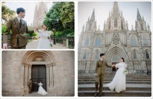サグラダファミリア周辺でのフォトウェディング周遊撮影